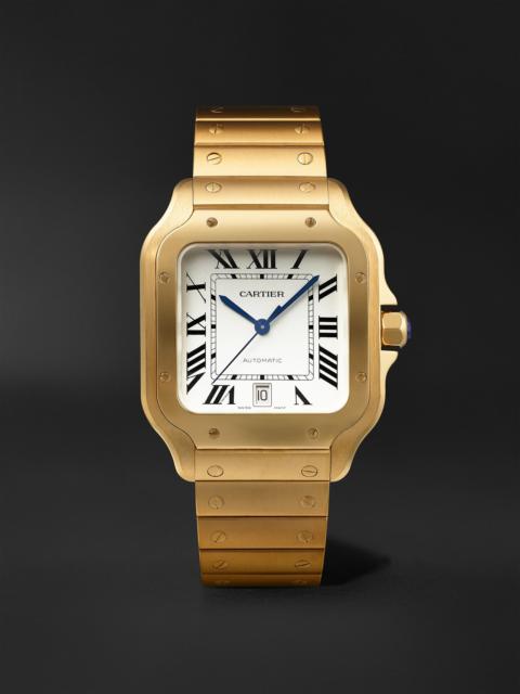Cartier Santos De Cartier Large Automatic 39.8mm 18-Karat Gold and Alligator Watch, Ref. No. CRWGSA0029 Gold
