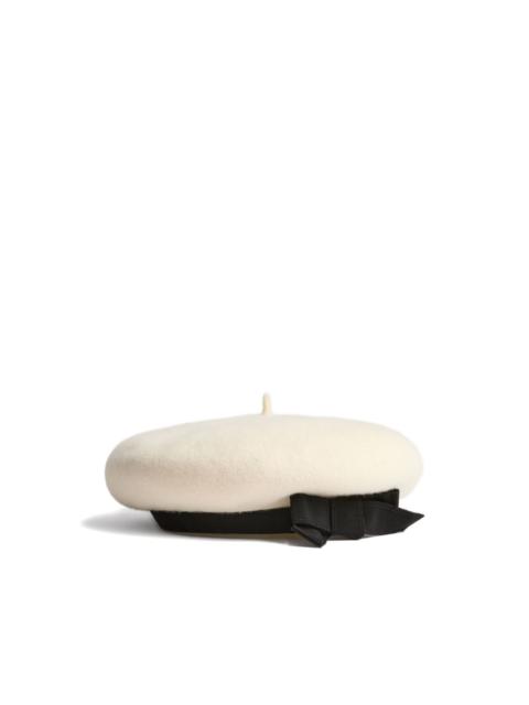 PATOU grosgrain-bow wool beret