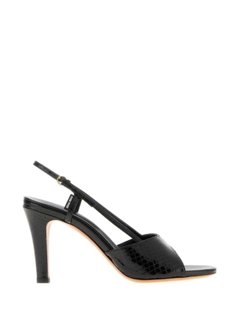 Miu Miu Black Leather Sandals Nero Homalopsisbuccata Sandali