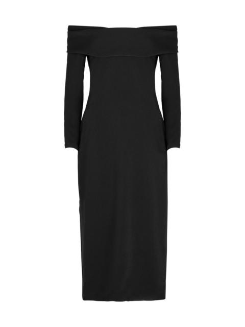 SOLACE LONDON Solace London Yuni Off-the-shoulder Crepe Midi Dress