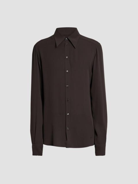 Dolce & Gabbana Men's Silk Georgette Shirt - Dark Brown