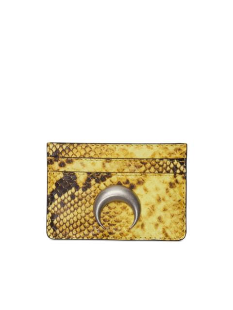 Marine Serre python leather-effect silver moon logo card holder
