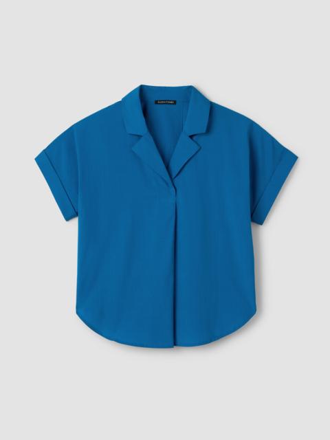 EILEEN FISHER Organic Cotton Poplin Notch Collar Shirt