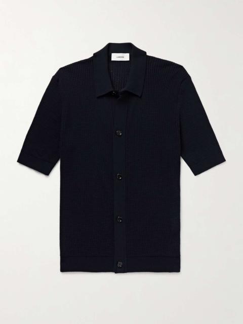 LARDINI Els Slim-Fit Waffle-Knit Cotton Shirt