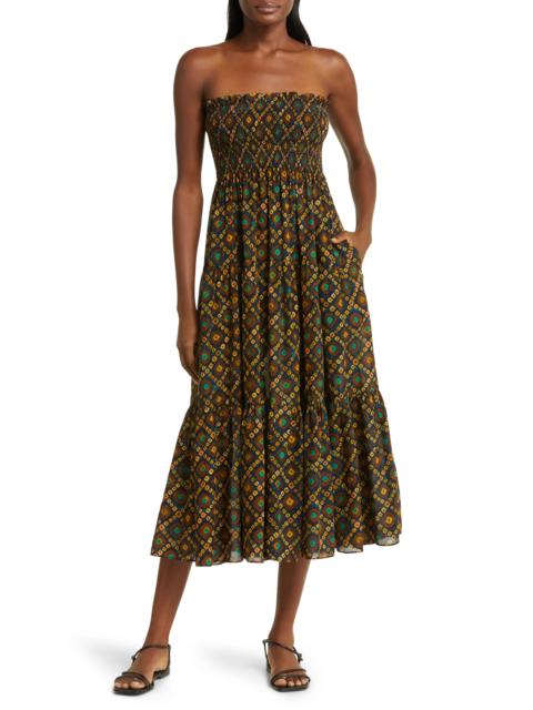 Lucca Batik Print Strapless Cover-Up Dress