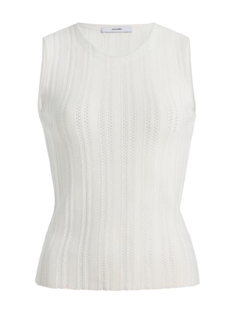 ADAM LIPPES Brynn Jacquard Top ivory