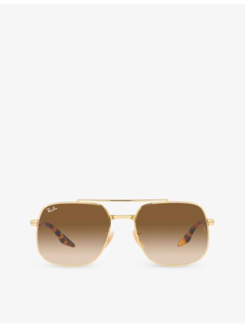 Ray-Ban RB3699 polarised polished-metal sunglasses