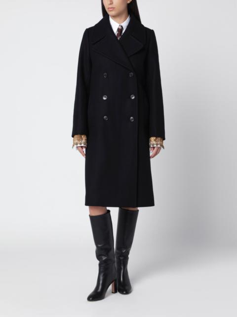 Dries Van Noten Black double-breasted coat in wool blend