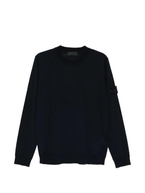 Stone Island logo-patch crew-neck sweater