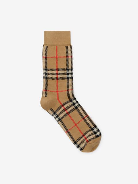 Burberry Check Cotton Nylon Blend Socks