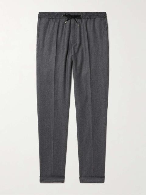 Straight-Leg Wool and Cashmere-Blend Flannel Drawstring Trousers