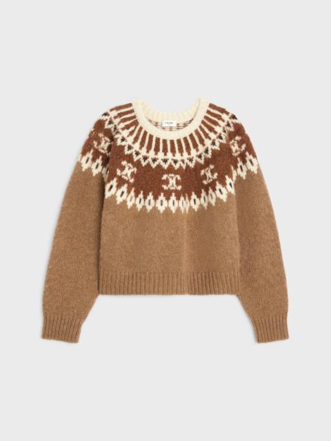 CELINE crew neck sweater in triomphe fair isle wool