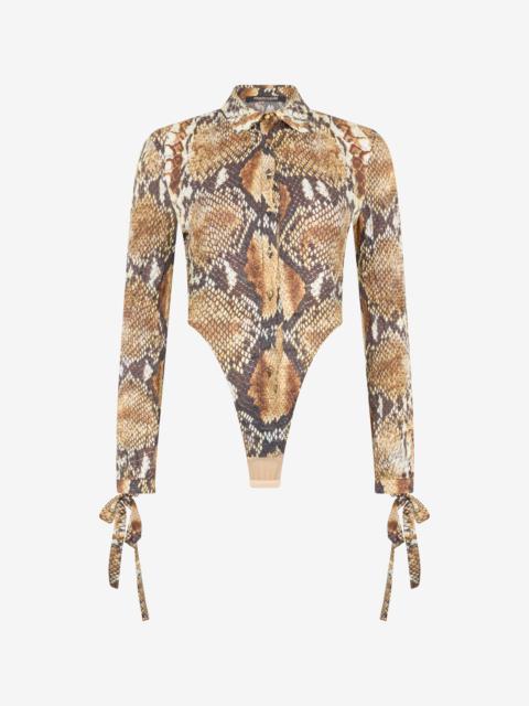 Roberto Cavalli Python Print Shirt Bodysuit