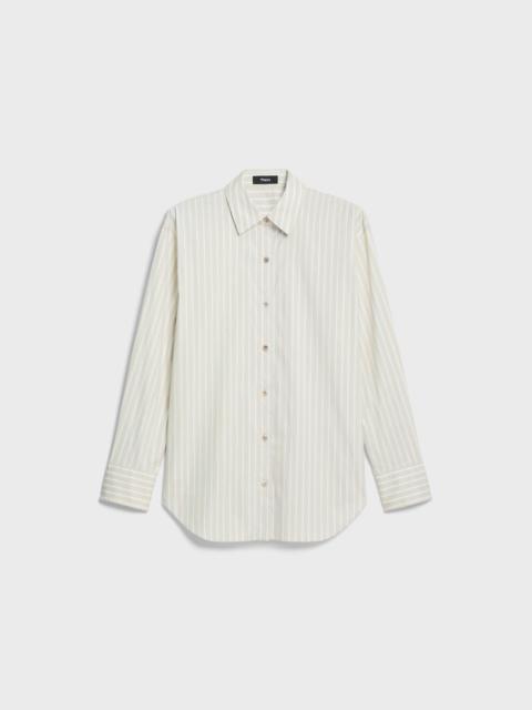 Boyfriend Shirt in Striped Cotton-Blend