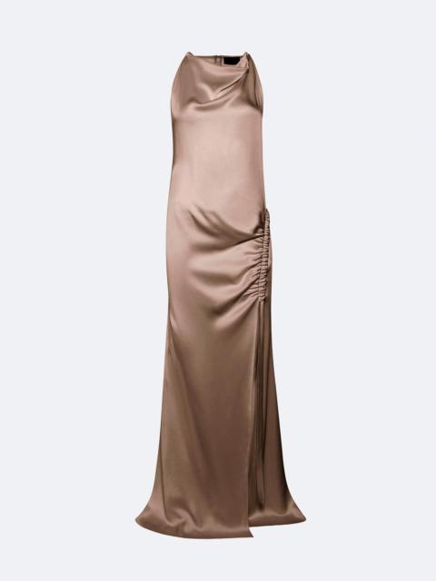 LAPOINTE Satin Cowl Neck Tab Gown