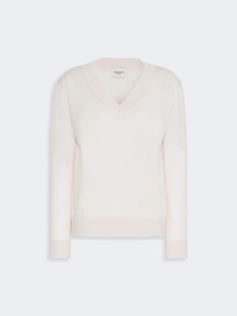 WEEKEND Max Mara TALAMO Wool, silk and cashmere V-neck sweater - IVORY