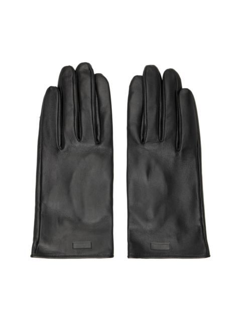 ssstein Black Leather Gloves