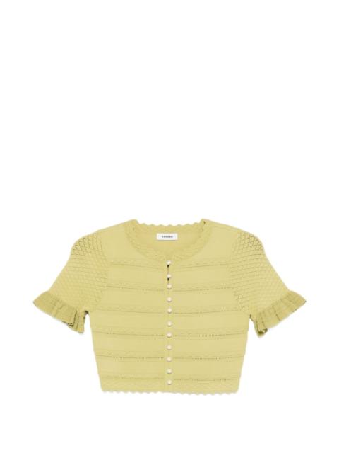 Sandro pearl-embellishment T-shirt