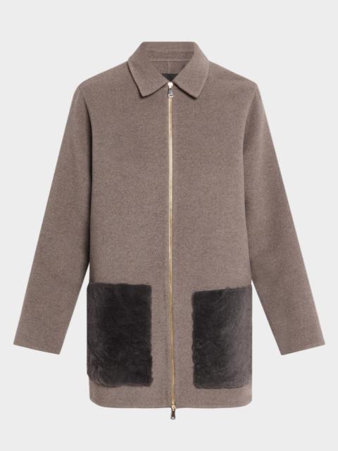 FABIANA FILIPPI Shearling Patch Pocket Wool-Cashmere Coat