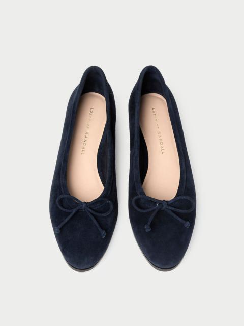 LOEFFLER RANDALL Noelle Navy Suede Ballet Flat