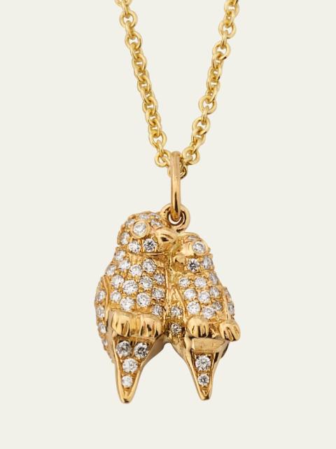 14K Yellow Gold Lovebirds Charm with Diamonds