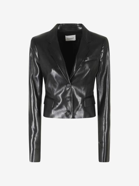 THE ANDAMANE glossy-finish cropped jacket