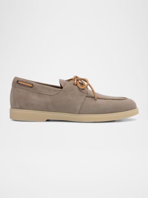 Giuseppe Zanotti Men's Suede Metal Logo Boat Shoes