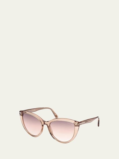 TOM FORD Isabella Plastic Cat-Eye Sunglasses