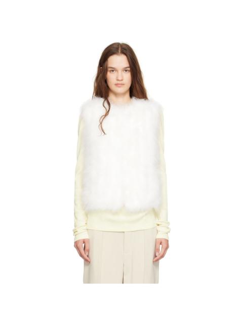 Yves Salomon White Feather Vest