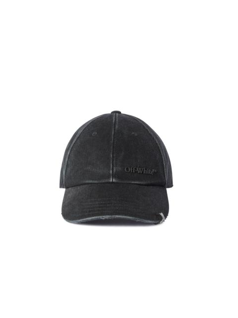Off-White Black Distressed Denim Baseball Cap