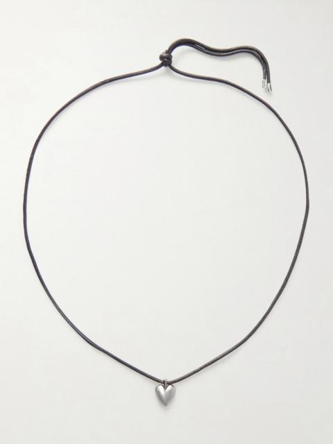 JENNIFER FISHER Puffy Heart Silver-plated And Leather Choker