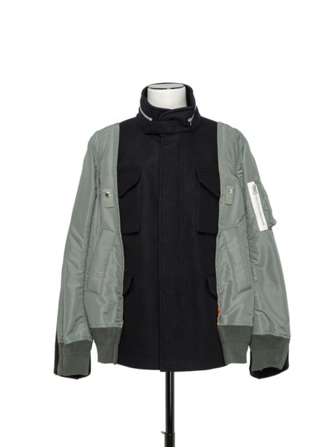 sacai Wool Melton x Nylon Twill Blouson