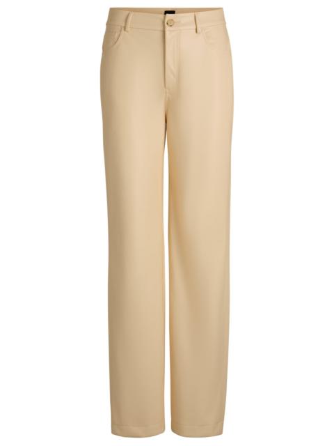 BOSS FIVE-POCKET TROUSERS IN FAUX LEATHER