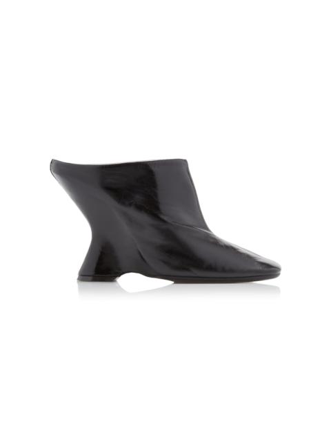 Glove Wedge Leather Mules black