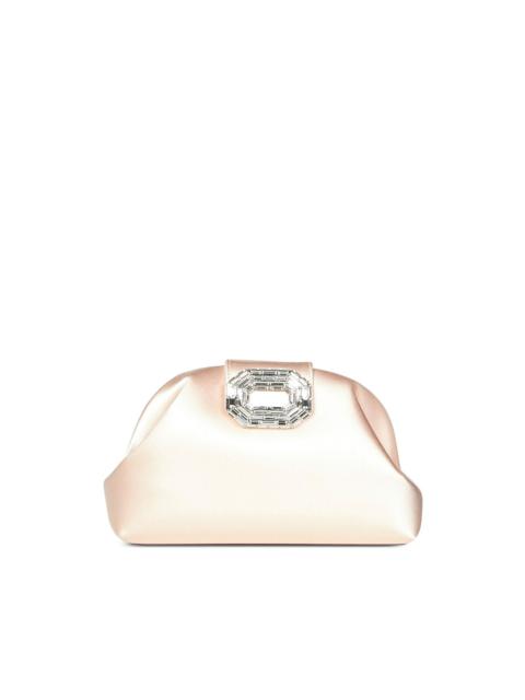 Amina Muaddi Camelia satin clutch bag