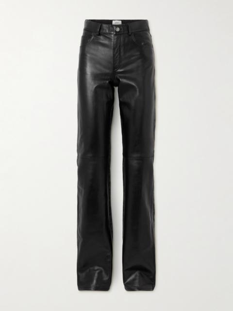 HAIKURE Star Leather-paneled High-rise Straight-leg Jeans