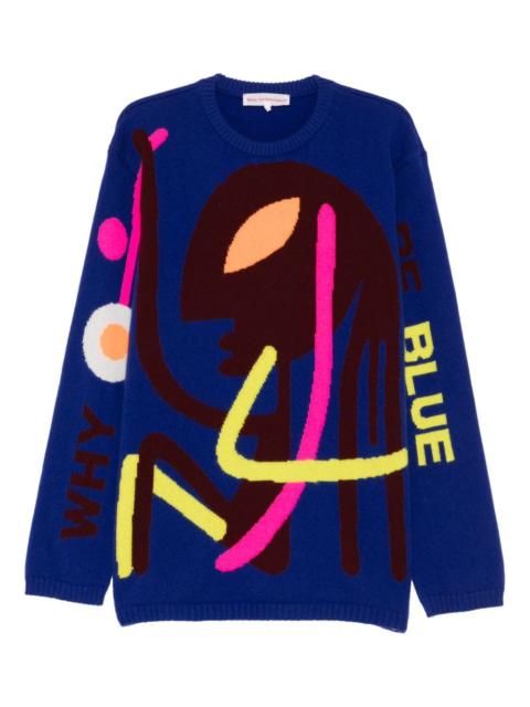 Walter Van Beirendonck Why Be Blue crew neck sweater