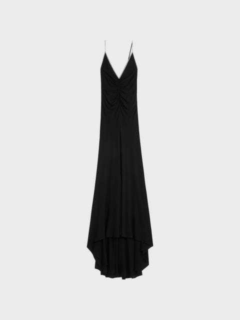 CELINE long draped dress in silk georgette