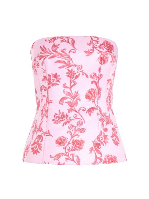 EMILIA WICKSTEAD Kerina Floral Strapless Top light pink