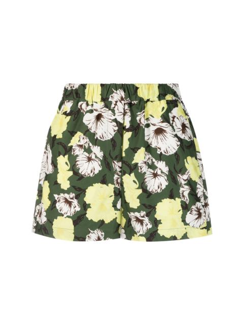 floral-print cotton shorts