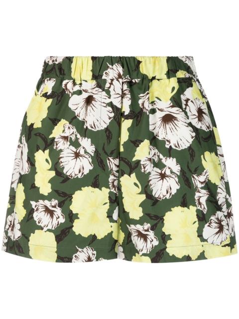 floral-print cotton shorts