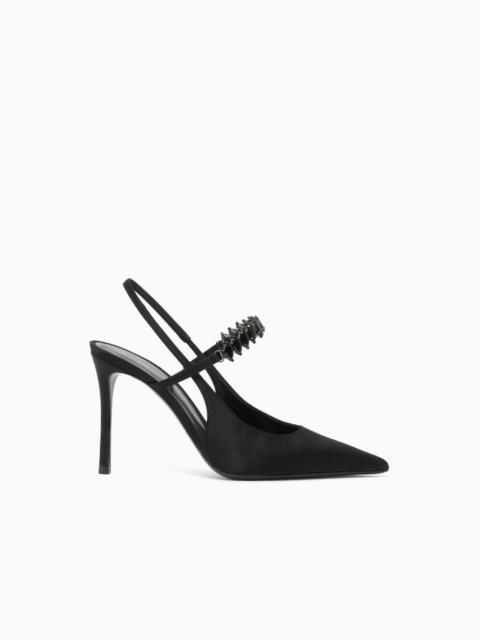 EMPORIO ARMANI SATIN SLINGBACK COURT SHOES