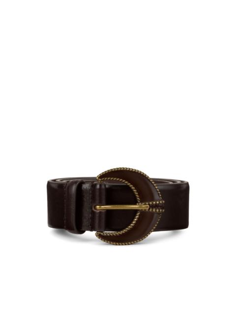 ba&sh Brendon crescent-buckle leather belt
