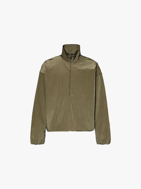 Vented half-zip ripstop woven sweatshirt