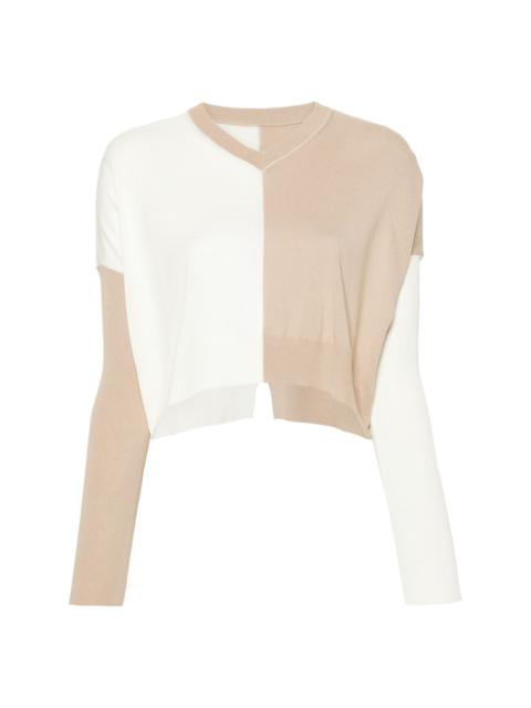 MM6 Maison Margiela colour-block cropped jumper