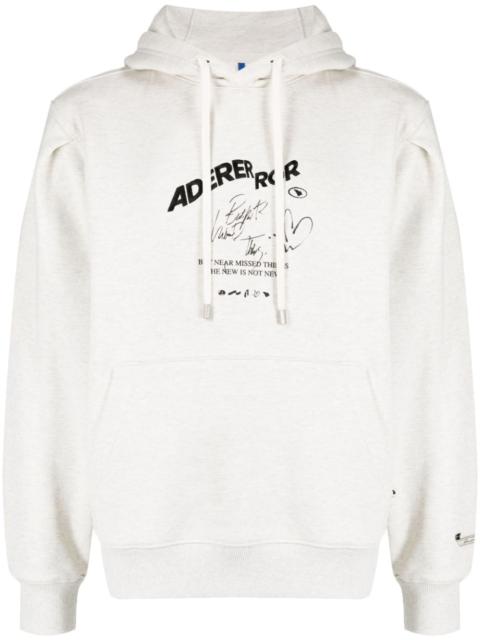 logo-print stretch-cotton hoodie