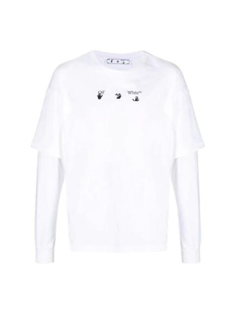 Off-White Off-White SS21 Logo Rear Pattern Printing Round Neck Long Sleeves Ordinary Version White OMAB022S21J