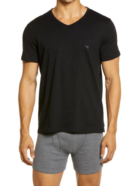 Men's 3-Pack Cotton V-Neck T-Shirts in Black/Black/Black