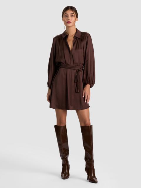 Alice + Olivia MARGAUX TIE FRONT MINI DRESS