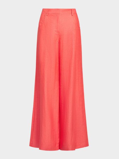 TWP Dees Cotton Linen Wide-Leg Trousers